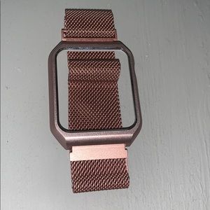 Rose gold magnetic apple watch band and face